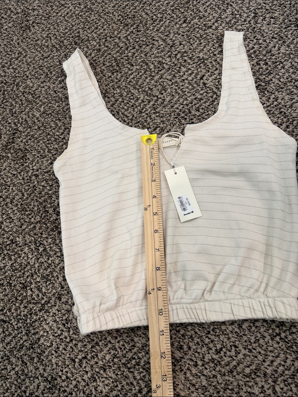 Gilded Intent Cream Ribbed Notch-Neck Tank Top - Picture 13 of 14